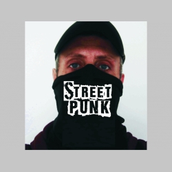 Street Punk čierna univerzálna elastická multifunkčná šatka vhodná na prekritie úst a nosa aj na turistiku pre chladenie krku v horúcom počasí